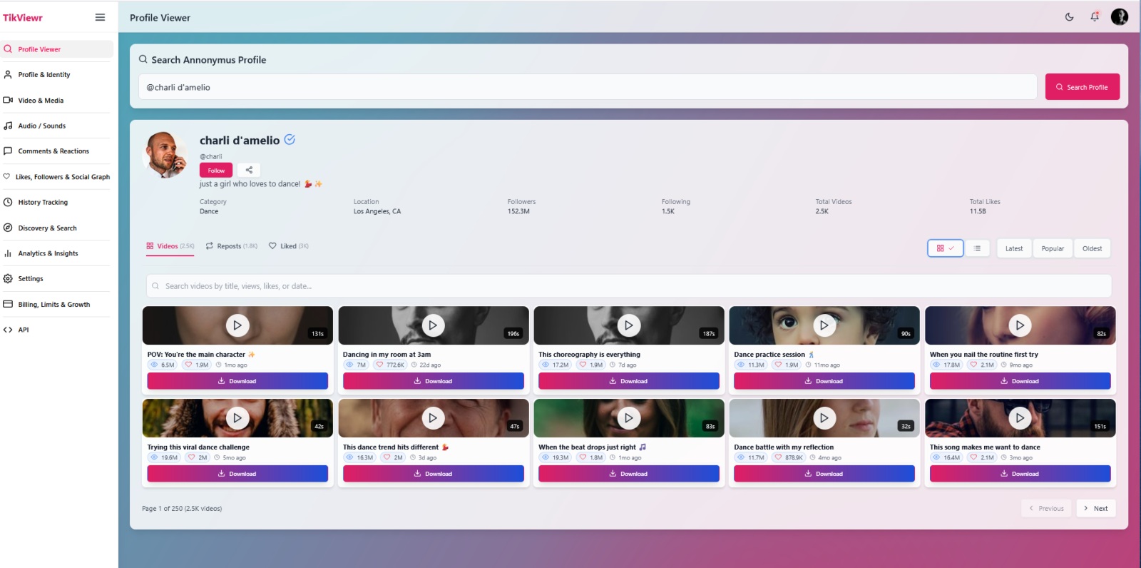 Stealth Profile Viewer